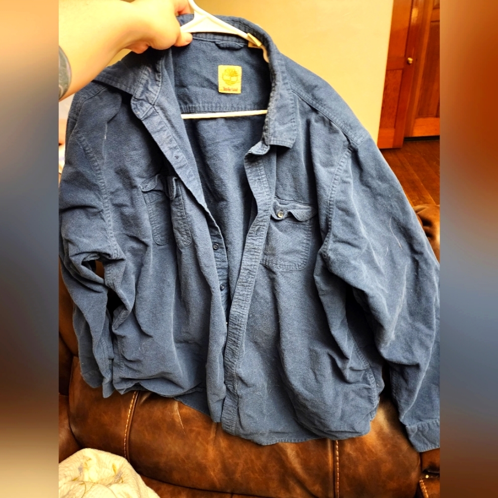 Mens Timberland blue button up size 2XL
